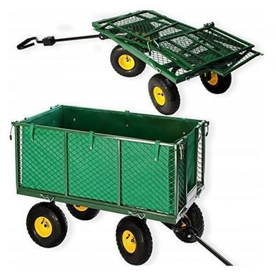 Садовая тележка тачка самосвал 4-колесный 200 л Siker TC1841 (350 кг) зеленый (42401065)