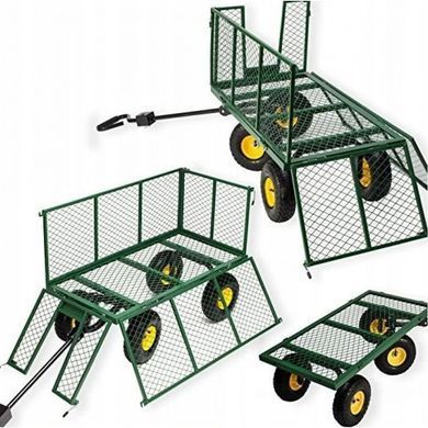 Садовая тележка тачка самосвал 4-колесный 200 л Siker TC1841 (350 кг) зеленый (42401065)