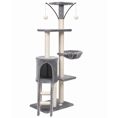 Игровой комплекс-дряпалка для кошек 138 см Bonro B-40 серый (42400589)