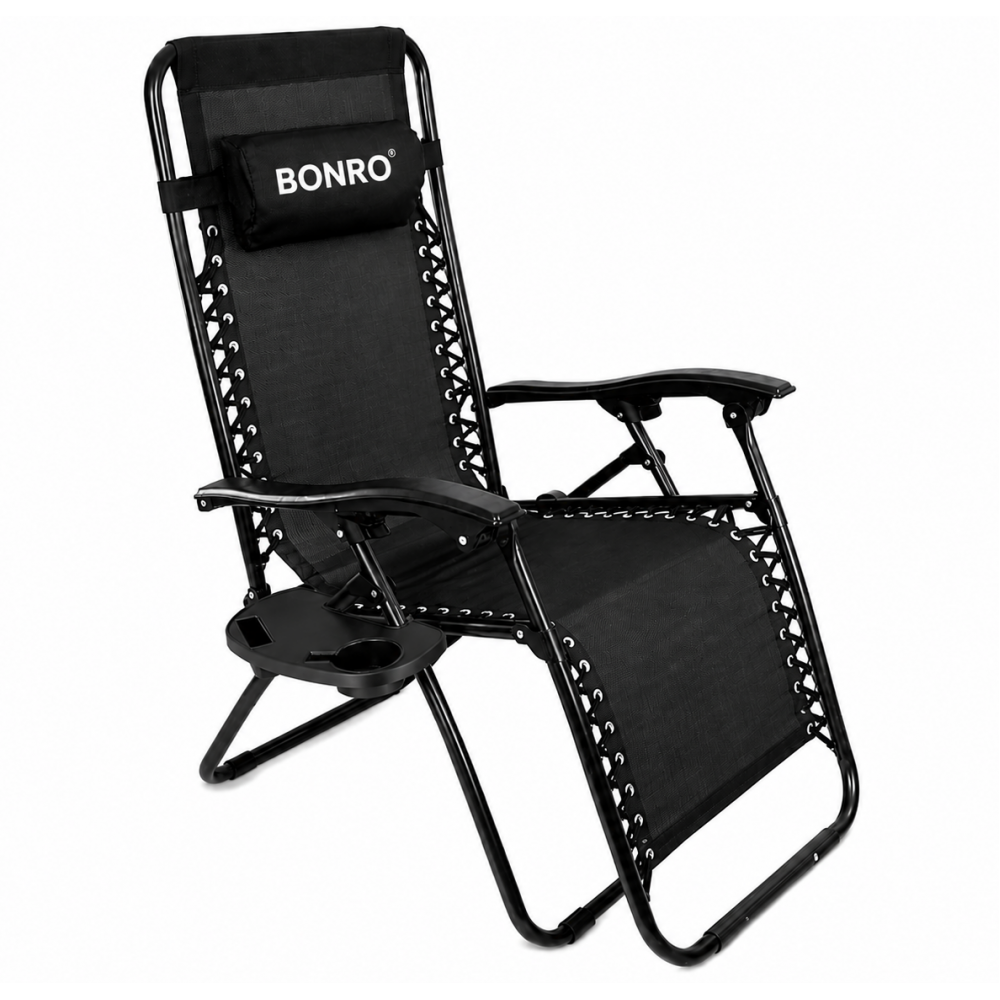 Шезлонг лежак Bonro СПА-167A черный (70000021)