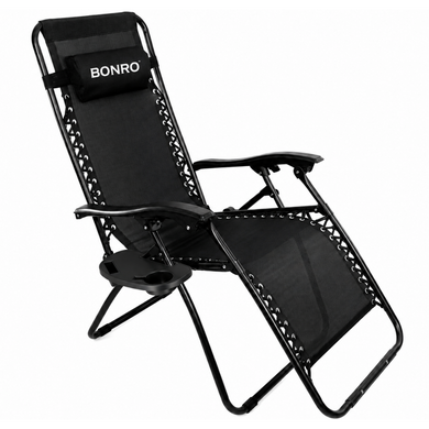 Шезлонг лежак Bonro СПА-167A чорний (70000021)