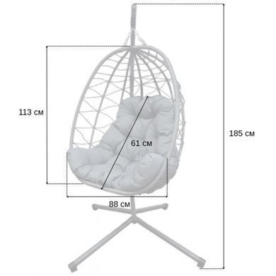 Подвесное кресло-качалка кокон Bonro B-015 черно-серое (42400409)