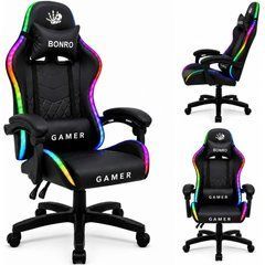 Компьютерное кресло Bonro Gamer с LED подсветкой черного цвета (B-149) (42401219)