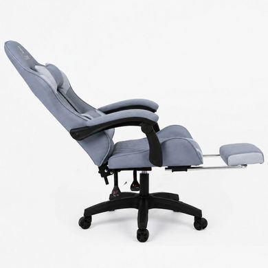 Компьютерное кресло из ткани Bonro Core B-702 с подставкой для ног серое (42401238)
