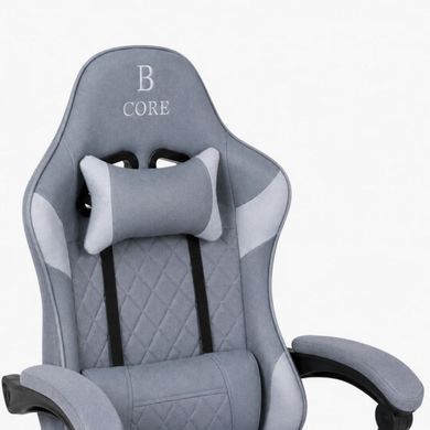 Компьютерное кресло из ткани Bonro Core B-702 с подставкой для ног серое (42401238)