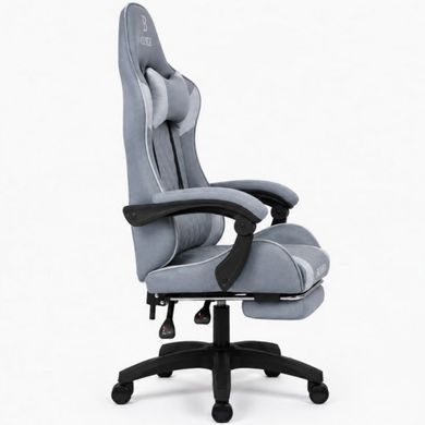 Компьютерное кресло из ткани Bonro Core B-702 с подставкой для ног серое (42401238)
